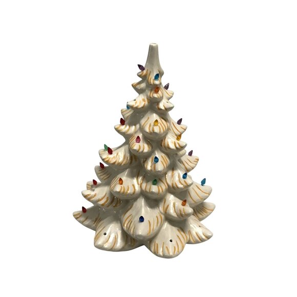 Vintage Ceramic Christmas Tree Light Decor White - Picture 1 of 8